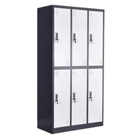 Casier à 6 portes Design moderne en fer pour salle de sport Vestiaire étudiant Garde-robe pour bureau à domicile, hôpital ou atelier