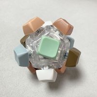 Factory Price Plastic LED Light Mechanical Keyboard Keychain Fidget Clicker Keycap Button Press Keyring Stress Relief Toys