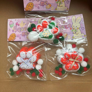 Taba <b>Squishy</b> Santa <b>Cat</b> Paw Toy New Trending Kawaii Mochi Toys Pinch Squeeze Ball for Kids Christmas Gifts for Boys and Girls - Product Image 4