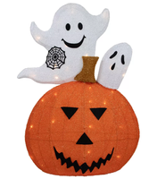 Extérieur LED Cadre En Acier 3D Pliable Pliable Citrouille 60*60*150cm 100L Halloween Fête De Vacances Décor Motif Figure Lumières