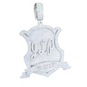 Colgante de Letra Personalizada con Moissanita Redonda de 4 Quilates, Chapado en Oro de 14K sobre Plata, para Mujer, Tishya Diamond - Product Image 1
