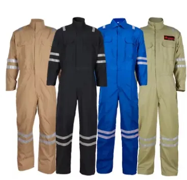 OEM pakaian tahan api tahan air reflektif Coverall pakaian kerja industri nyaman dengan setelan antistatis tahan api