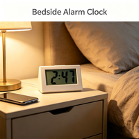 Mini Réveil Numérique LCD de Bureau, Horloge de Chevet avec Fonction Snooze pour Chambre, Bureau, Hôtel, Décoration de Bureau