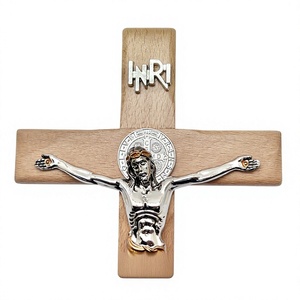 Crucifix en bois, croix de Jésus, suspendu, religieux, inspirant, INRI - Product Image 6