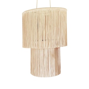 Boho Large light Cotton Home Decor soffitto nappa frangia lampada <span class=keywords><strong>Macrame</strong></span> lampadari paralume - Product Image 6