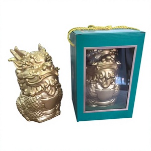 Chinese Traditional Pixiu Shaped Glass Liquor Bottle Gold Plated Craft Wine Bottle for Gift <strong>Spirits</strong> Packaging - Product Image 1