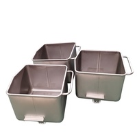 Chariots à roulettes en acier inoxydable de qualité alimentaire de 200l, 300l, 400l, bacs à décharge