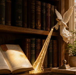 Figurine d'ange avec traînée lumineuse en plastique moulé, décoration d'intérieur - Product Image 4