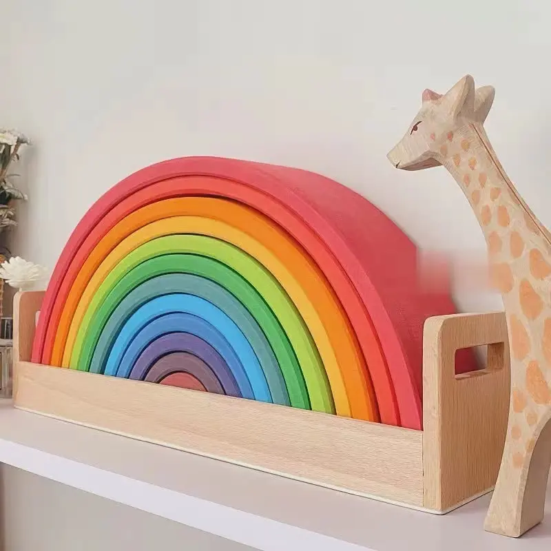 Bandeja de madera Montessori para enseñanza, caja de almacenamiento, juguetes para niños