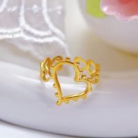 Mode Acier Inoxydable Non-fading Coeur Anneau En Forme De Coeur Ouvert Bijoux Anneau pour Femmes