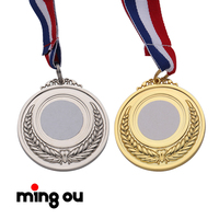 Médaille en métal, vente en gros, pas cher, concevez votre propre médaille vierge à sublimation double face