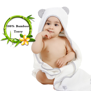 Promotionnel bébé en fiber de bambou vert chien éléphant serviette de bain à capuche - Product Image 6