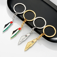 Llavero de Mosquetón con Mapa de Palestina e Israel, Chapado en Oro, de Aleación de Zinc, Diseño Personalizado de Fábrica, con Bandera Nacional, Impresión UV