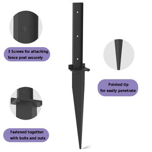 Kit de réparation de poteau de clôture de 28 pouces, <span class=keywords><strong>plaque</strong></span> de couverture de poteau de clôture de 28 pouces, ancrage de poteau de clôture pour réparer le support en <span class=keywords><strong>bois</strong></span> cassé - Product Image 2