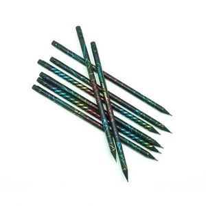 Crayon pour enfants personnalisé avec logo imprimé, en bois noir standard HB avec gomme, couleur arc-en-ciel populaire - Product Image 1