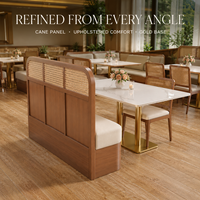 Chaises de salle à manger en rotin, chaise à dossier en rotin tressé avec structure en bois massif pour café et bar en bord de mer, marina, skyline, rivière, port