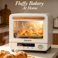 Horno de Vapor Digital Retro de 20L con Asa de Madera, Marca Newle, 230V ° Horno de encimera de alta temperatura C