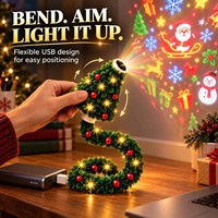 Projecteur LED de Noël à brancher, lampe de décoration de vacances, projecteur mural et de plafond, veilleuse pour chambre, salon, fête