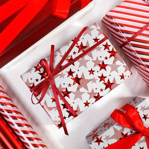 Wholesale 80g <b>Christmas</b> Stars and Stripes Kraft <b>Paper</b> Tissue 43*300cm Gift Luxury Custom Packaging <b>Wrapping</b> <b>Paper</b> <b>Roll</b> - Product Image 4