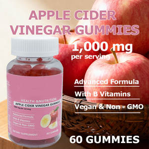 Gomitas de Vinagre de Sidra de Manzana con Folato y Vitamina B12, Suplemento para Aumentar la Energía y Apoyar la Digestión, Sin OMG, Sabor Natural a Manzana, Venta al por Mayor - Product Image 2