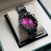 Montre-bracelet rétro pour homme, montre à quartz décontractée de style gothique steampunk avec affichage de la date