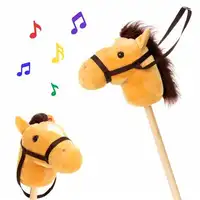 Çin fabrika at sopa peluş oyuncak üretim özel at/tek boynuzlu at kafası ses çubuğu çocuklar için sopa oyuncak peluş