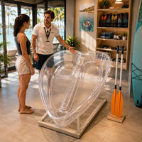 Bateau transparent en forme de cœur pour le tourisme romantique, idéal pour la location touristique et les acheteurs en gros