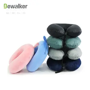 Almohada de viaje Bewalker, la mayoría de las ventas, almohada de masaje de viaje en forma de U para el trabajo o los viajes, almohadas de espuma viscoelástica