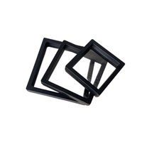 Logo personnalisé Transparent Support Libre En Plastique Flottant Cadre Membrane Pe Film Affichage Cadeau Boîte À Bijoux pour Badge Anneau Collier