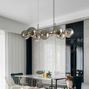 <span class=keywords><strong>Lustre</strong></span> de <span class=keywords><strong>boule</strong></span> de <span class=keywords><strong>verre</strong></span> <span class=keywords><strong>transparent</strong></span> de lumière pendante de LED de haute qualité nordique d'or et de noir pour le salon et les salles à manger pour des hôtels - Product Image 4