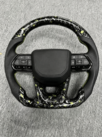 Volant de course en fibre de carbone forgée compatible avec LC300, cuir sport, compatible Hilux Tundra Land Cruiser Prado FJ Highla