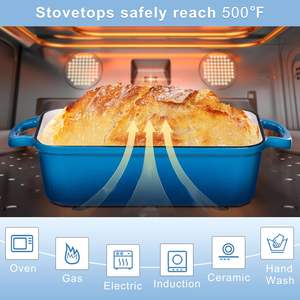 Olla <span class=keywords><strong>de</strong></span> <span class=keywords><strong>Hierro</strong></span> <span class=keywords><strong>Fundido</strong></span> Esmaltado <span class=keywords><strong>de</strong></span> Alta Calidad 2 en 1, Personalizada <span class=keywords><strong>de</strong></span> Fábrica, con Tapa, Horno Holandés, Cacerola <span class=keywords><strong>para</strong></span> Hornear <span class=keywords><strong>Pan</strong></span> y Pasteles en Casa - Product Image 3