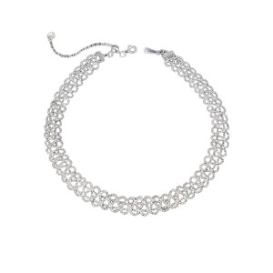 Collier ras du cou en argent 925 à motif floral, bijoux fins pour femmes, à porter tous les jours, romantique - Product Image 5