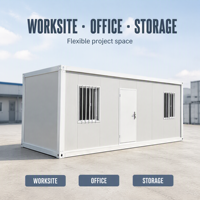 Maison conteneur modulaire de 20 pieds, démontable, à emplacement personnalisable, en panneaux sandwich d'acier, pour appartement préfabriqué, chambre ou atelier