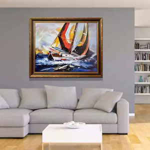 <span class=keywords><strong>Barche</strong></span> <span class=keywords><strong>a</strong></span> <span class=keywords><strong>vela</strong></span> con paesaggio marino 100% dipinti <span class=keywords><strong>a</strong></span> mano moderni dipinti <span class=keywords><strong>a</strong></span> olio in tela astratta e durevole Design moderno colorato - Product Image 5