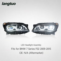 Phare avant LED haute performance avec anneaux lumineux Halo pour BMW Série 7 F02 2009-2015, phare avant de style automobile