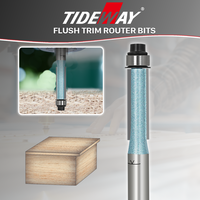 Fraise à défoncer Tideway en carbure de tungstène, deux dents, avec roulement, pour le travail du bois, personnalisable OEM/ODM