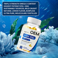 Compléments alimentaires en gélules molles sans produits laitiers, à base d'huile de poisson d'océan profond Omega-3, pour soutenir le système immunitaire, 1250 mg de DHA, 12 EPA, 18 vitamine E, pour adultes