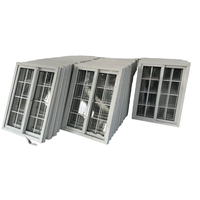 Ventanas corredizas de PVC con parrilla de diseño moderno norteamericano con mosquitera, ventanas corredizas de vidrio de plástico UPVC