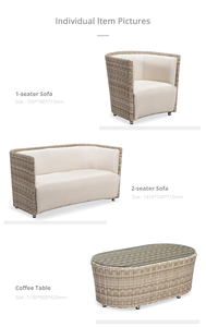 Shinestone-Sofás de jardín, fábrica de muebles de mimbre para exteriores, venta de sofás a prueba de agua, 3 juegos <span class=keywords><strong>con</strong></span> fogata - Product Image 6