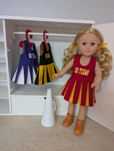 Conjunto de uniforme de alegría de estilo americano de muñeca de 18 pulgadas con accesorios de mochila para niñas, tamaño juvenil, servicio OEM perfecto, regalo para niños - Product Image 3