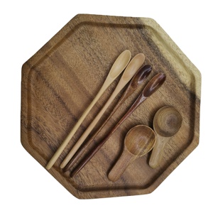Bandejas cuadradas octagonales de madera de Acacia, nuevo diseño, platos de madera para servir pan para ensalada de frutas, plato de comida vegetal - Product Image 1