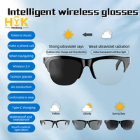 Lunettes intelligentes HYK F05 avec appels téléphoniques, musique BT, étanches IPX-4, monture TR900, charge Type-C, haut-parleur contrôlé par application, batterie 80MA