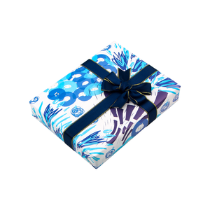 Vente en gros de papier d'emballage d'anniversaire de haute qualité bleu graffiti abstrait emballage cadeau enduit CMJN couleur supérieure artisanat - Product Image 5