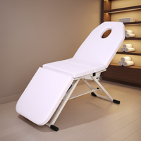 Fauteuil de massage pliable et réglable avec trou pour le visage, lit de spa portable pour salon de beauté et usage en tatouage