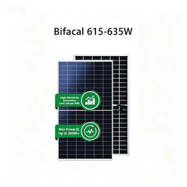 Durable 615-635W 23% Efficiency PERC TUV for Bifacial Dual Glass Solar Panel 210mmx210mm Cells for Commercial Power