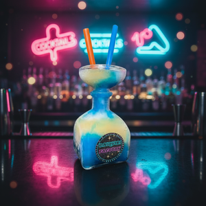 Bouteille de tequila en plastique réutilisable personnalisée de 750 ml avec <span class=keywords><strong>verre</strong></span> à <span class=keywords><strong>margarita</strong></span> géant arc-en-ciel pour les fêtes - Product Image 3