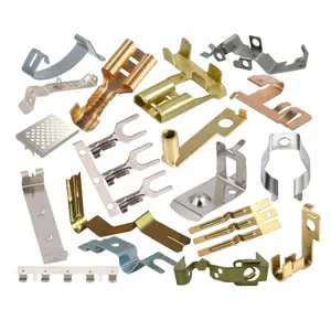 Various Custom High Speed Precision Stamping Sheet Metal Copper Brass Nickel Spring Steel Terminal, Bracketry, Clamps