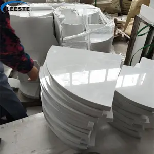 Süper beyaz mühendislik mermer yapay mermer 9 inç köşe raf