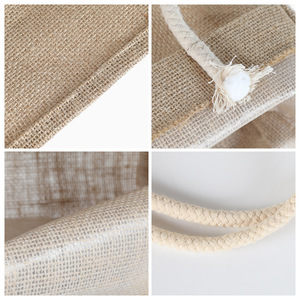Sacs fourre-tout en toile de jute personnalisés pour femmes, réutilisables, pour courses, vente en gros - Product Image 5